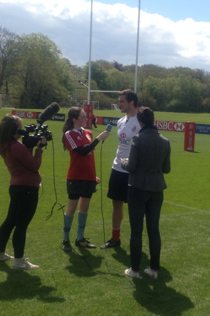 Eve interviewing Sam Warburton