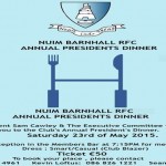 Annual Presidents Dinner on Saturday the 23rd of May